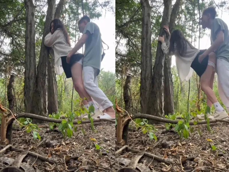 Mây mưa thổi kèn trong rừng cùng bạn gái xinh vừa sợ vừa phê
