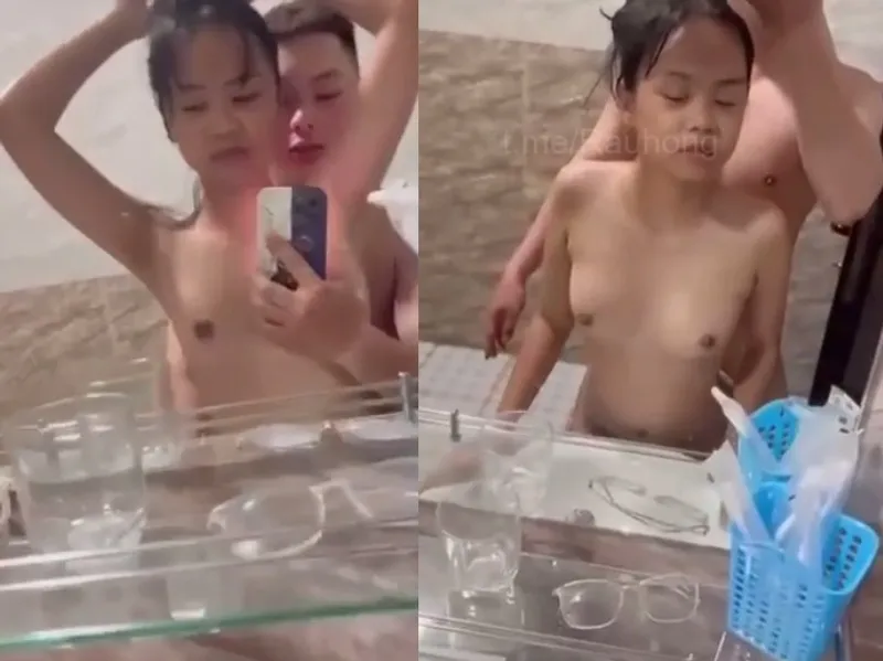 Thon gọn em cùng anh yêu địt trước gương quay kỉ niệm